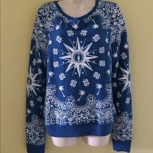 Wildfox jumper blue white compass S NWT